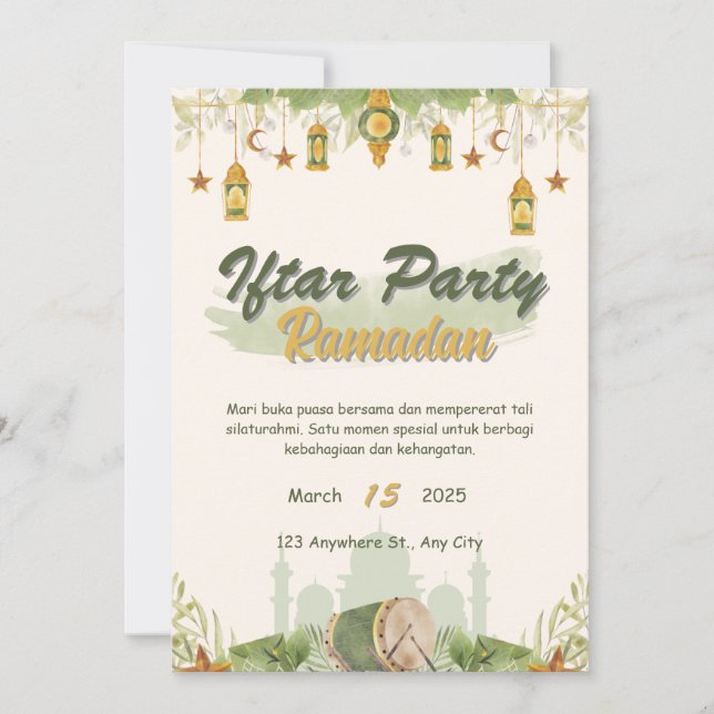 Invitation parti Iftar ramadan (Devant)