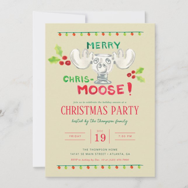 Invitation Parti Joyeux Chris-Moose de National Lampoon (Devant)