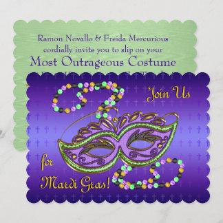 Invitation Parti Mardi Gras - Personnalisé