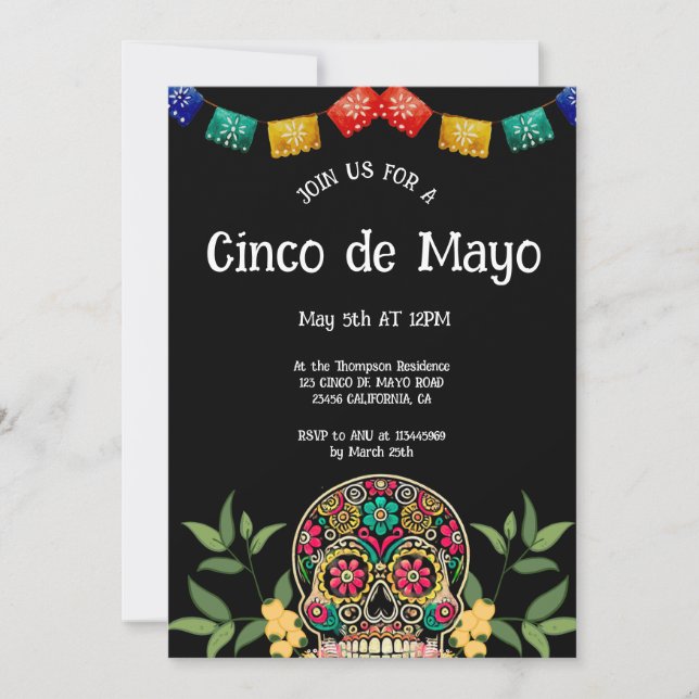 Invitation PARTI Mexicain Cinco de Mayo (Devant)