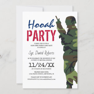 Invitation Parti militaire du soldat de camouflage