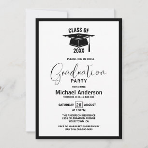 Invitation Parti minimaliste moderne de graduation