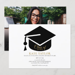 Invitation Parti Moderne Simple Photo Graduation
