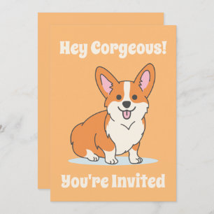 Invitation Parti personnalisé Cute Corgi