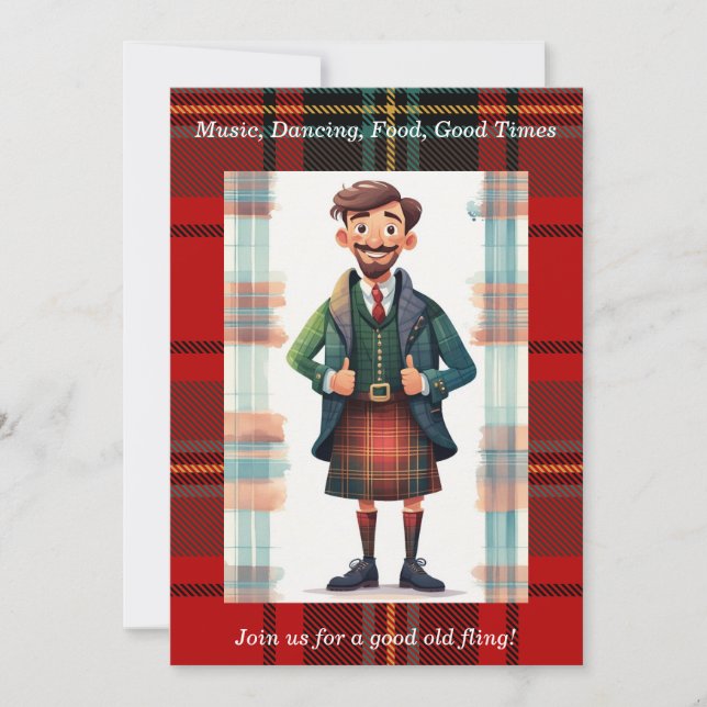 Invitation Parti personnalisé écossais Tartan Plaid (Devant)