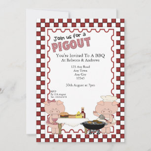 Invitation Parti Piggy BBQ