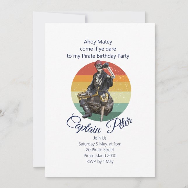 Invitation Parti Pirate (Devant)
