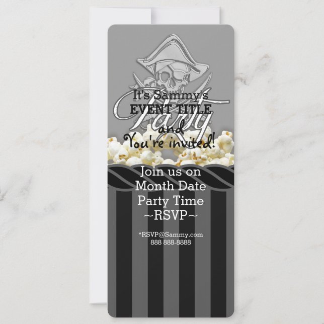 Invitation Parti pirate personnalisé (Devant)