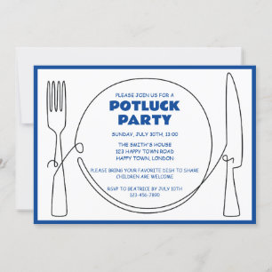 INVITATION PARTI POTLUCK PERSONNALISABLE