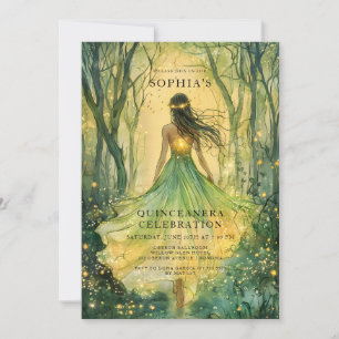Invitation Parti Quinceanera de la forêt de Fairytale enchant