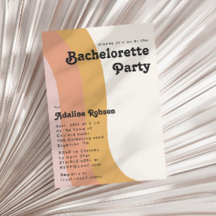 Invitation Parti Rainbow Bachelorette moderne Retro 70's