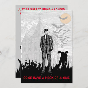 Invitation Parti rétro Halloween Zombie Apocalypse