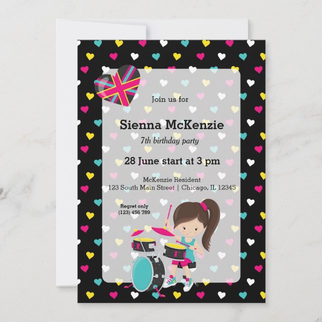 Invitation Parti Rockstar (Devant)