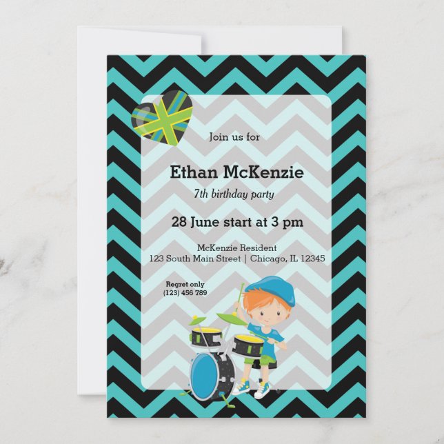 Invitation Parti Rockstar (Devant)