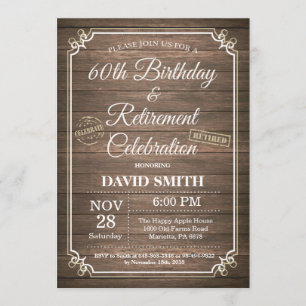 Invitation Parti russe du 60e anniversaire et de la retraite