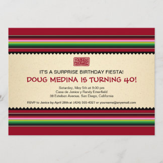 Invitation Parti Serape mexicain - Horizontal