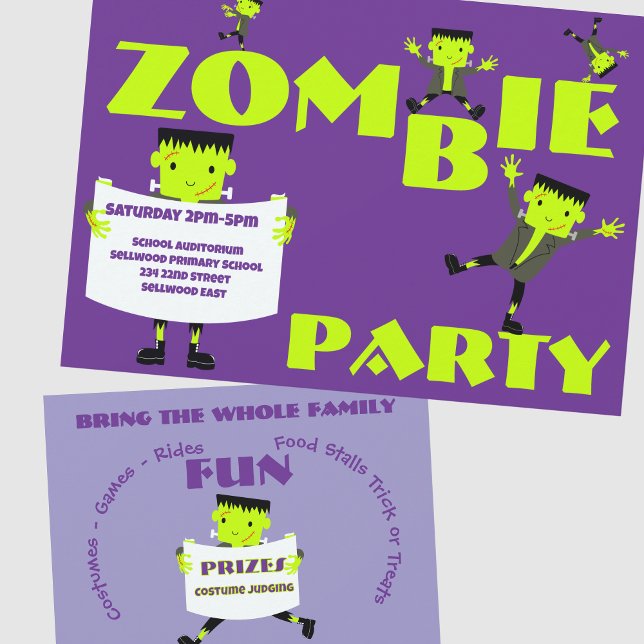 Invitation Parti sidéral Zombie Parti d'Halloween (Créateur téléchargé)