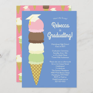 Invitation Parti social pour la graduation en glaces