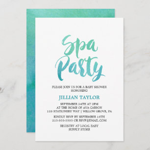 Invitation Parti Spa de la calligraphie d'aquarelle