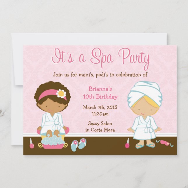 Invitation Parti Spa pour enfants (Devant)