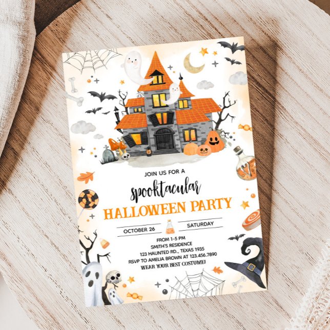 Invitation Parti Spooktaculaire du fantôme d'Halloween (Ghost Halloween Spooktacular Party Invitation)