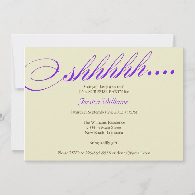 Invitation Parti surprise (Devant)