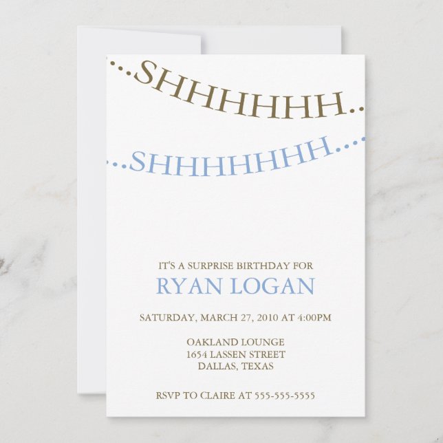 Invitation Parti surprise (Devant)