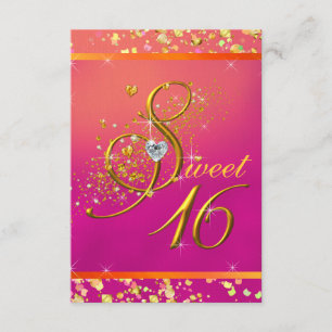 Invitation Parti Sweet sixteen orange et rose