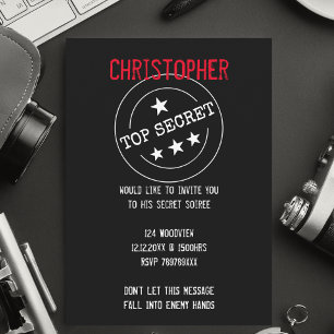 Invitation Parti TOP SECRET personnalisé