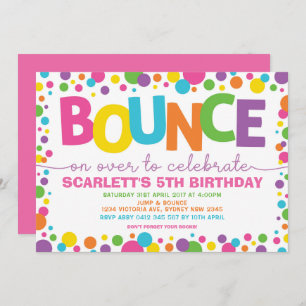Invitation Parti Trampoline de Bounce Birthday House