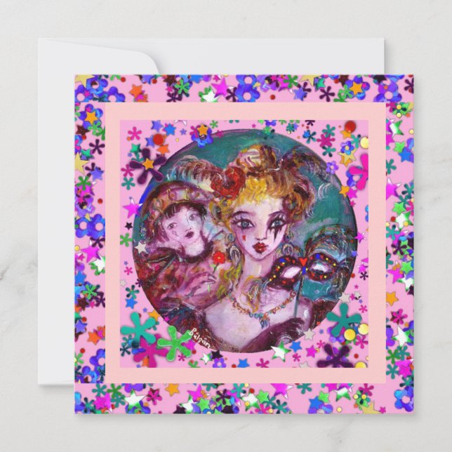 INVITATION PARTI VALENTINE VÉNITIEN DE MASQUÉRADE (Devant)