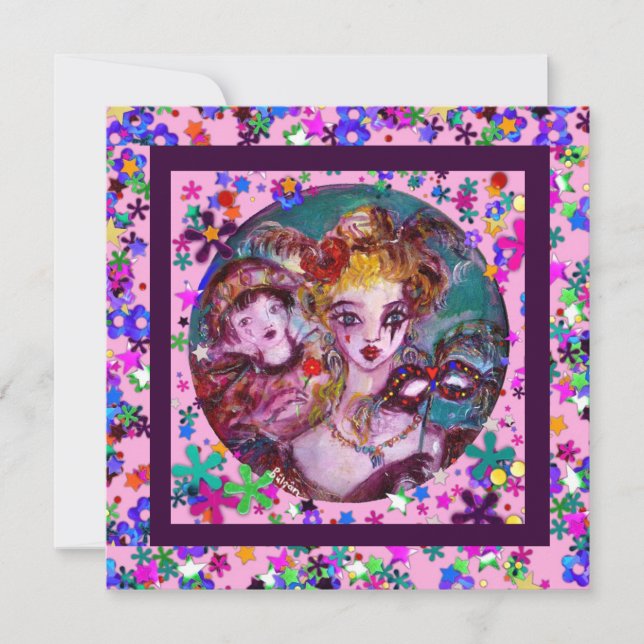 INVITATION PARTI VALENTINE VÉNITIEN DE MASQUÉRADE (Devant)