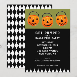 Invitation Parti Vintage Citrouille d'Halloween