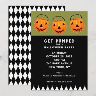 Invitation Parti Vintage Citrouille d'Halloween