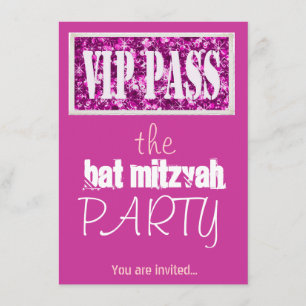Invitation Parti VIP Bat mitzvah de Pink Bar Mitzvah