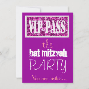 Invitation Parti VIP Bat mitzvah rose et violet