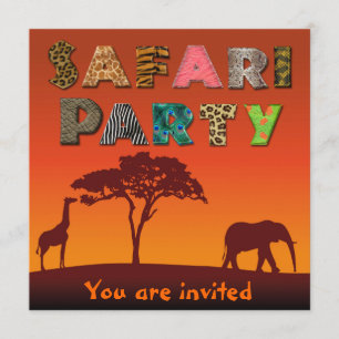 Invitation Partie africaine de silhouette de safari -