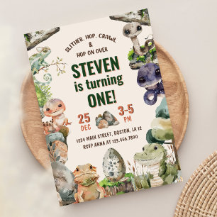 Invitation Partie Anniversaire de enfant de reptile