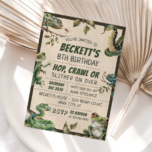 Invitation Partie Anniversaire de enfant de reptile