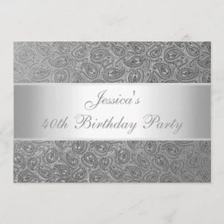 Invitation Partie argentée de relief élégante de blanc de