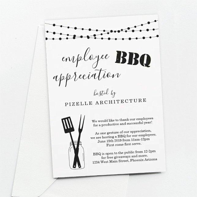 Invitation Partie BBQ de l'entreprise d'appréciation des empl (Créateur téléchargé)