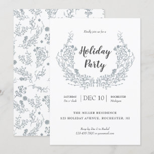 Invitation Partie blanche de laurier de vacances de baies
