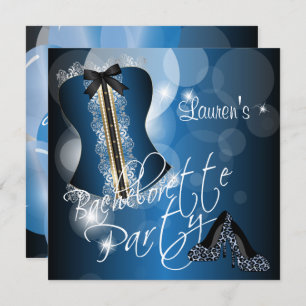 Invitation Partie bleue de Bachelorette d'amusement