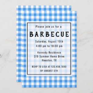 Invitation Partie bleue de BBQ de guingan