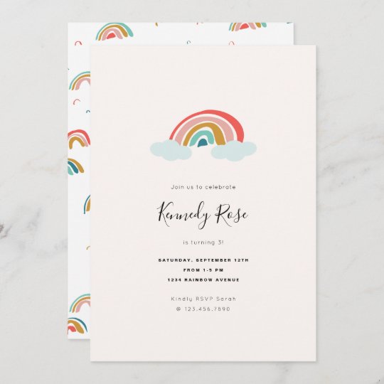 Invitation Partie D Anniversaire De Enfant D Arc En Ciel Zazzle Fr