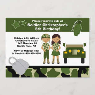 Invitations Faire Part Cartes Anniversaire Soldats Zazzle Fr