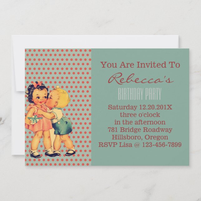 Invitation Partie d'anniversaire de enfant de Valentine de (Devant)