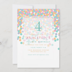 Invitation Partie d'anniversaire de enfant des confettis