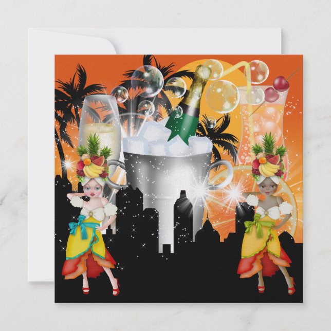 Invitation Partie dans les lumières lumineuses de style - SRF (Devant)