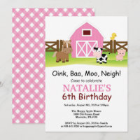 Partie de basse-cour d'invitation d'anniversaire